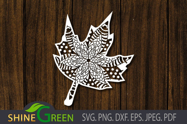 Fall Mandala Oak Leaf SVG SVG Shine Green Art 