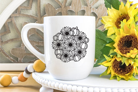Fall Mandala SVG, Sunflowers SVG, Floral Mandala SVG. SVG Elinorka 