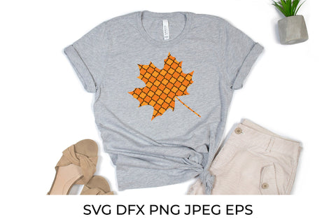 Fall maple leaf made of arabesque tile. Autumn decorations SVG SVG LaBelezoka 