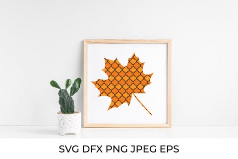 Fall maple leaf made of arabesque tile. Autumn decorations SVG SVG LaBelezoka 