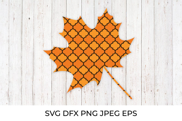 Fall maple leaf made of arabesque tile. Autumn decorations SVG SVG LaBelezoka 