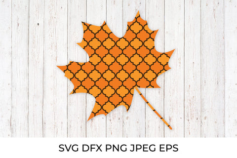 Fall maple leaf made of arabesque tile. Autumn decorations SVG SVG LaBelezoka 