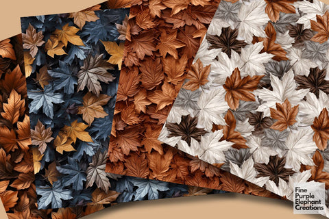 Fall Maple Leaves | Halloween Digital Pattern Fine Purple Elephant Creations 