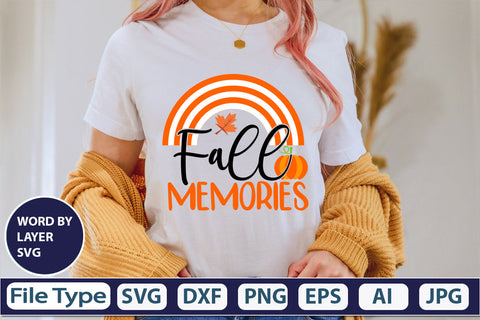 Fall Memories SVG Cut File SVGs,quotes-and-sayings,food-drink mini-bundles,print-cut,on-sale Clipart Clip Art Sublimation or Vinyl Shirt Design SVG DesignPlante 503 