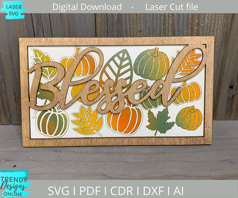 Fall mini Signs svg, Tiered Tray Glowforge laser cut svg SVG Trendy Designs Online 