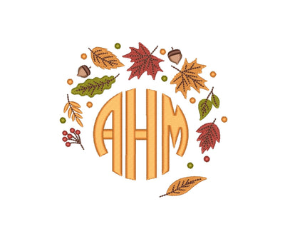 Fall Monogram Machine Embroidery Design Embroidery/Applique DESIGNS Nino Nadaraia 