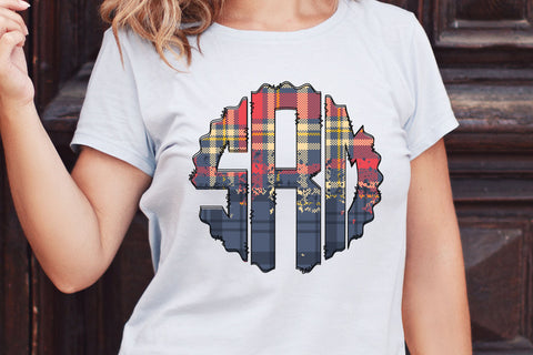 Fall Monogram PNG, Autumn Flannel Alphabet Doodle Set Sublimation Crafty Mama Studios 