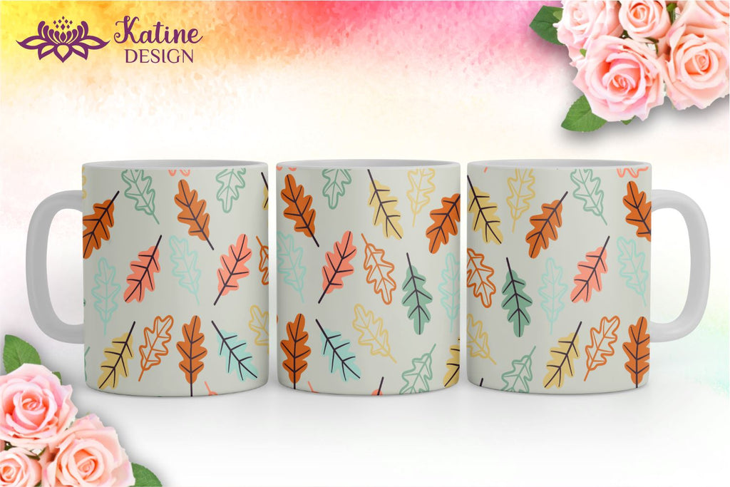 Mug Fall Color Fall Mug, Orange and Green, Autumn Mug, Leaves Mug, Autumn Vibes, Fall ...