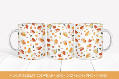 Fall Mug Sublimation Wrap. Autumn Mug Design Sublimation LaBelezoka 