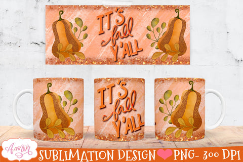 Fall mug Wrap for 11oz 15oz | Pumpkin coffee mug wrap PNG Sublimation Amorclipart 