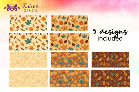 Fall Mug, Yellow Brown and Blue, Autumn Mug, Leaves Mug, Autumn Vibes, Fall vibes, Floral Mug, Sublimation Coffee Mug Wrap Bundle Design. 11 Oz and 15 Oz PNG file Sublimation KatineDesign 