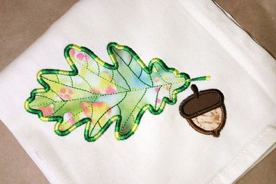 Fall Oak Leaf and Acorn Applique Embroidery Duo Embroidery/Applique Designed by Geeks 