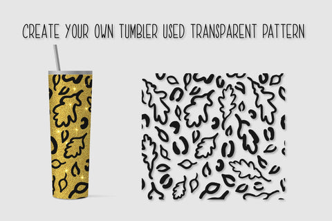 Fall Oak Leaves Leopard Tumbler Sublimation Wrap Bundle Sublimation LaBelezoka 