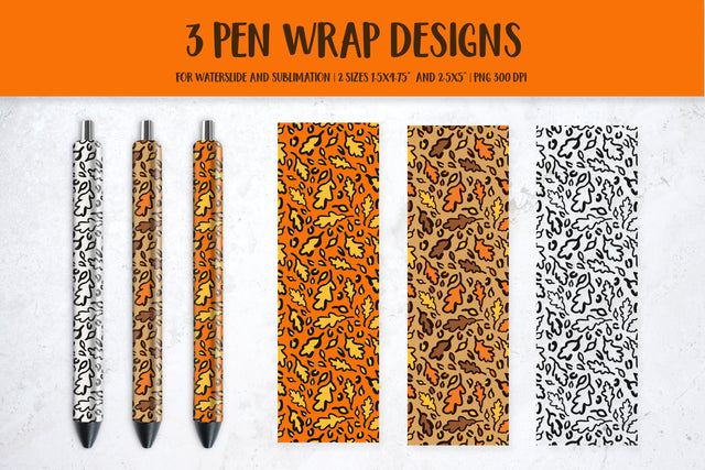Fall Oak Leaves Pen Wrap Sublimation or Waterslide Sublimation LaBelezoka 