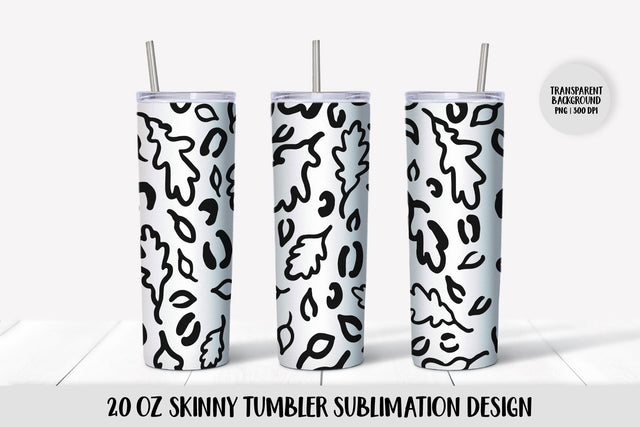 Fall Oak Leaves Tumbler Wrap Sublimation Transparent PNG Sublimation LaBelezoka 