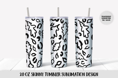 Fall Oak Leaves Tumbler Wrap Sublimation Transparent PNG Sublimation LaBelezoka 