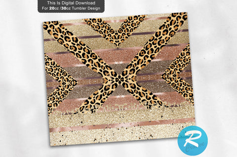 Fall Ombre Leopard 20 oz / 30 oz Tumbler PNG Sublimation Regulrcrative 