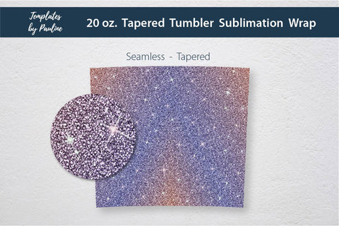 Fall Orange Purple Sparkle Seamless Skinny Tumbler Sublimation Wrap PNG Sublimation Templates by Pauline 