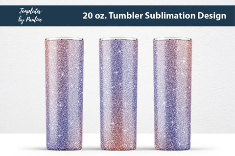 Fall Orange Purple Sparkle Seamless Skinny Tumbler Sublimation Wrap PNG Sublimation Templates by Pauline 