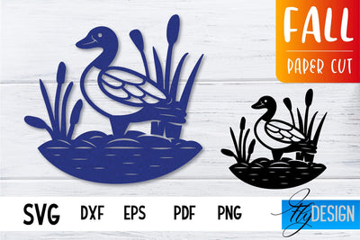 Fall Paper Cut SVG Design | Paper Cut Files SVG Fly Design 