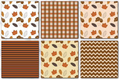 Fall Pattern Seamless Digital Papers Backgrounds Set Digital Pattern SineDigitalDesign 