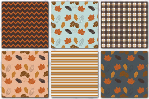 Fall Pattern Seamless Digital Papers Backgrounds Set Digital Pattern SineDigitalDesign 