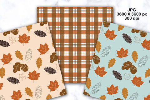 Fall Pattern Seamless Digital Papers Backgrounds Set Digital Pattern SineDigitalDesign 