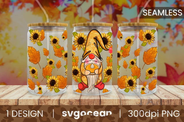 Fall Pattern Wrap | Beer Can | 16 Oz Libbey Glass SVG SvgOcean 