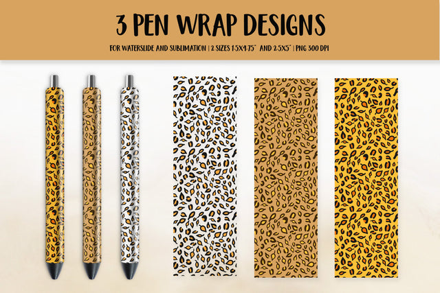 Fall Pen Wrap. Autumn Pen Wrap. Leopard Print Pen Wrap PNG Sublimation LaBelezoka 
