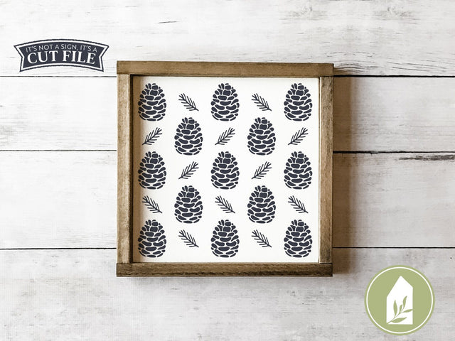 Fall Pinecone Pattern SVG | Autumn SVG | Farmhouse Sign Design SVG LilleJuniper 