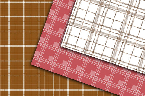 Fall Plaid Digital Paper Digital Pattern Old Market 