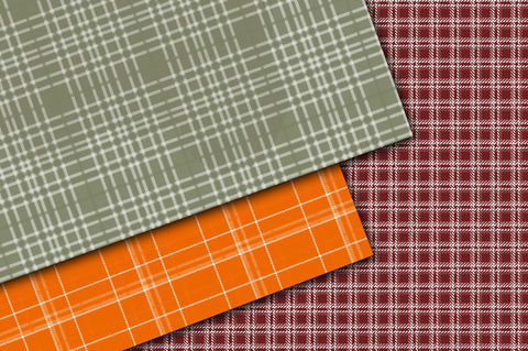 Fall Plaid Digital Paper Digital Pattern Old Market 