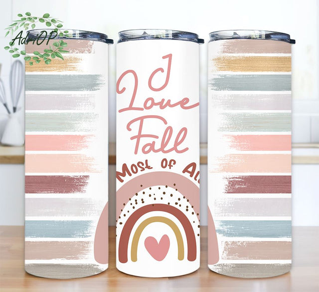 Fall PNG design, Boho, Fall digital download, sublimation, Boho Rainbow skinny tumbler, skinny tumbler sublimation design, Fall PNG Sublimation AdriOP 