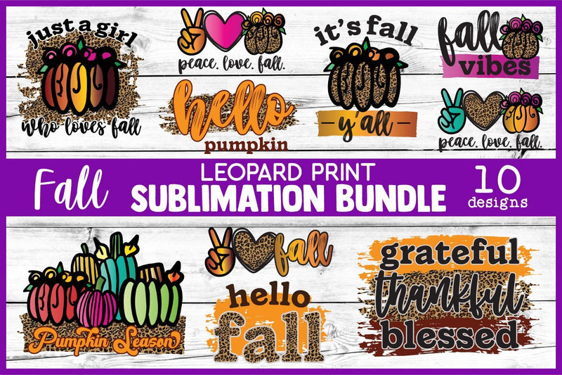 Fall PNG Sublimation Bundle | 10 Leopard Print Designs Sublimation Cheese Toast Digitals 