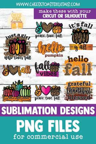 Fall PNG Sublimation Bundle | 10 Leopard Print Designs Sublimation Cheese Toast Digitals 