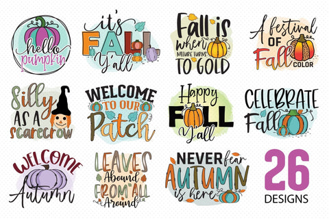 Fall PNG Sublimation Bundle Vol.3 Sublimation CraftLabSVG 