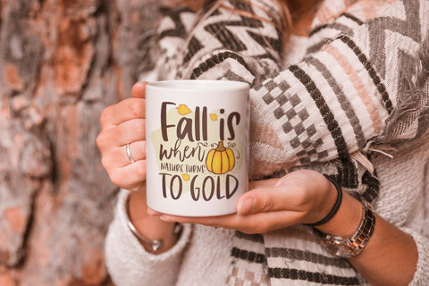 Fall PNG Sublimation - Fall is when Nature Turns to Gold Sublimation CraftLabSVG 