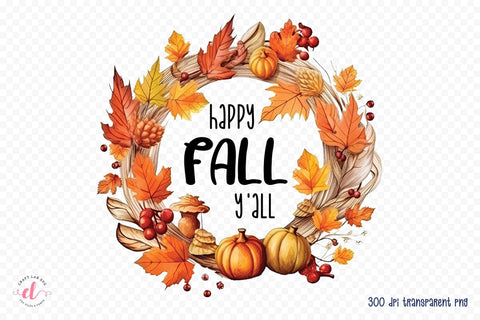 Fall PNG Sublimation | Happy Fall Y'all Sublimation CraftLabSVG 