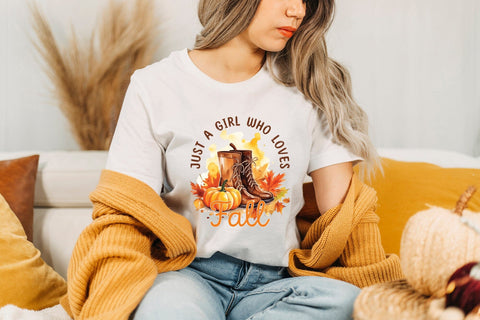 Fall PNG Sublimation | Just a Girl Who Loves Fall Sublimation CraftLabSVG 