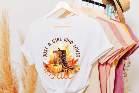 Fall PNG Sublimation | Just a Girl Who Loves Fall Sublimation CraftLabSVG 
