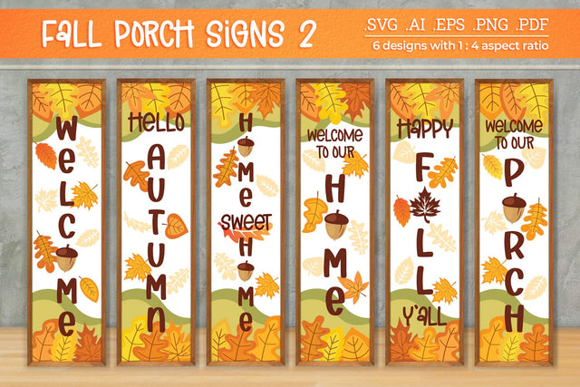 Fall Porch Sign Bundle 2 - 6 SVG Designs SVG Slim Studio 