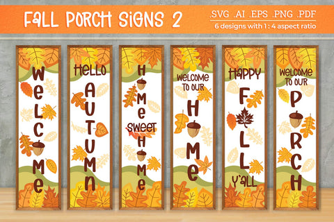 Fall Porch Sign Bundle 2 - 6 SVG Designs SVG Slim Studio 
