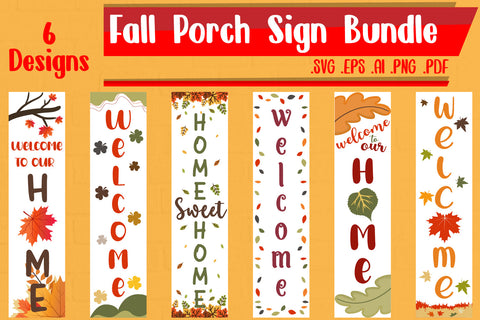 Fall Porch Sign Bundle 4- svg eps ai png pdf SVG zafrans studio 