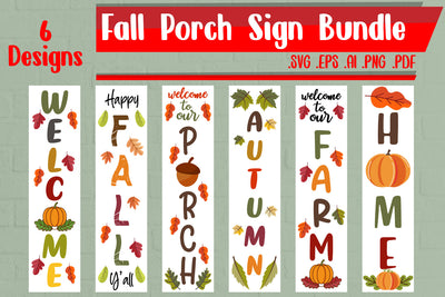 Fall Porch Sign Bundle 5 - svg eps ai png pdf SVG zafrans studio 
