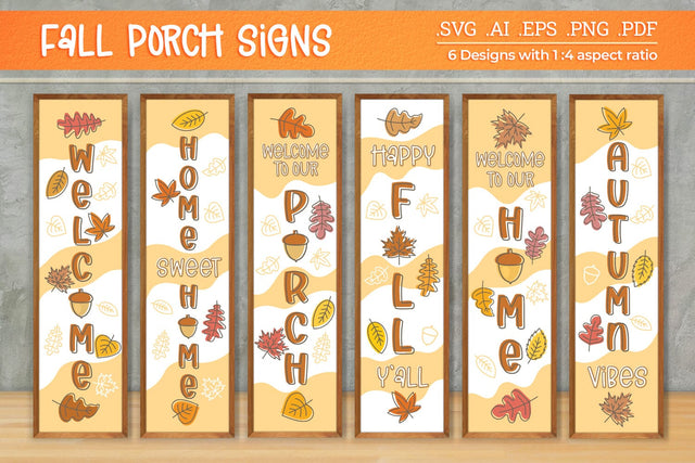 Fall Porch Sign Bundle - 6 SVG designs SVG Slim Studio 