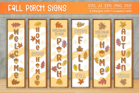 Fall Porch Sign Bundle - 6 SVG designs SVG Slim Studio 