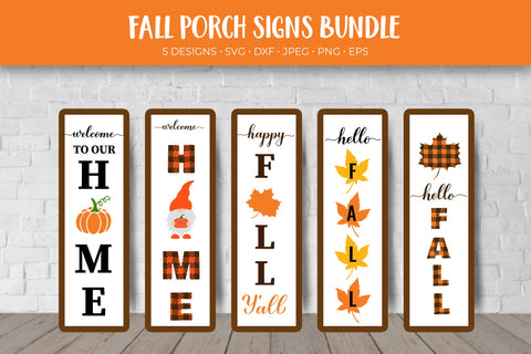 Fall Porch Sign Bundle. Autumn Vertical Porch Signs SVG SVG LaBelezoka 