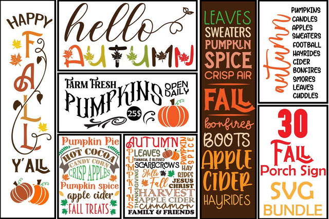 Fall porch Sign Quotes Bundle svg, fall porch sign, fall svg SVG Paper Switch 