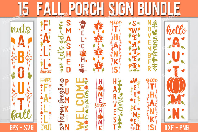 Fall porch sign SVG bundle SVG FiveStarCrafting 