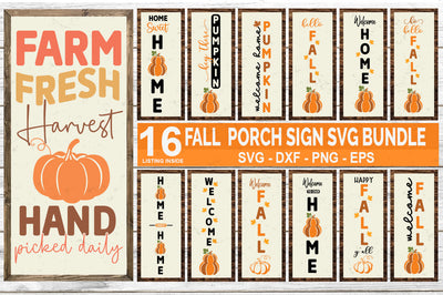 Fall Porch Sign SVG Bundle SVG fokiira 